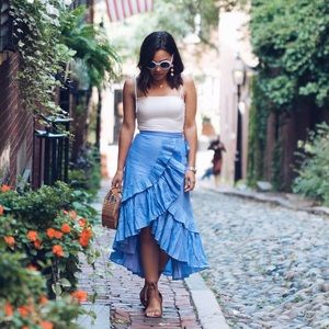 CHICWISH BLUE RUCHED SKIRT!